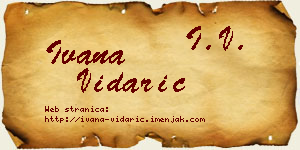 Ivana Vidarić vizit kartica